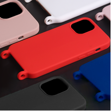 Handyhülle soft touch silicone case mit ösen für kette für iPhone 13 Mini, Art.:000350