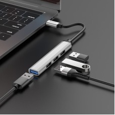 Hoco HB26 4 in 1 adapter(Type-C to USB3.0+USB2.0*3), Art.:000978